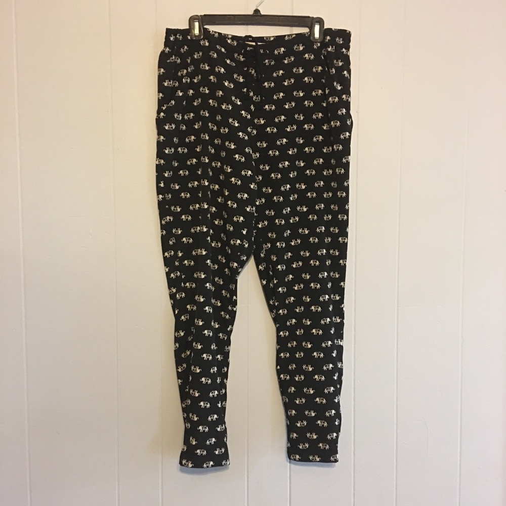 Elephant print jogger style pants